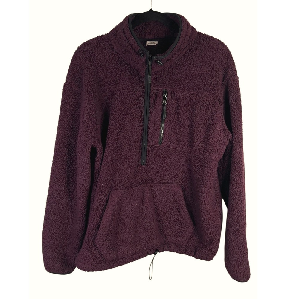 PINK Victoria's Secret Sherpa Fleece Pullover Jacket Purple -Sz. Medium